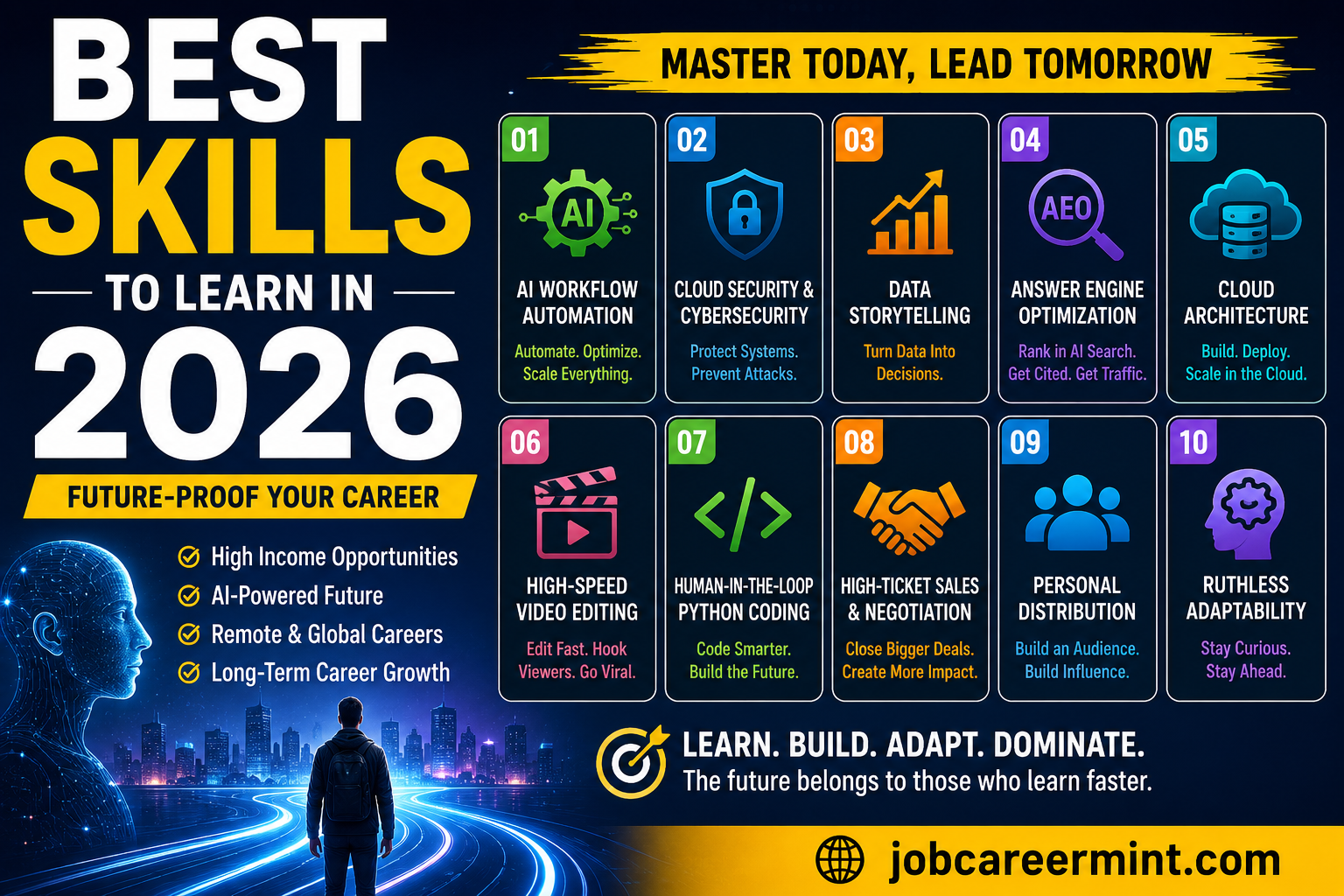 Best skills to learn in 2026 for high income career growth and AI-driven jobs