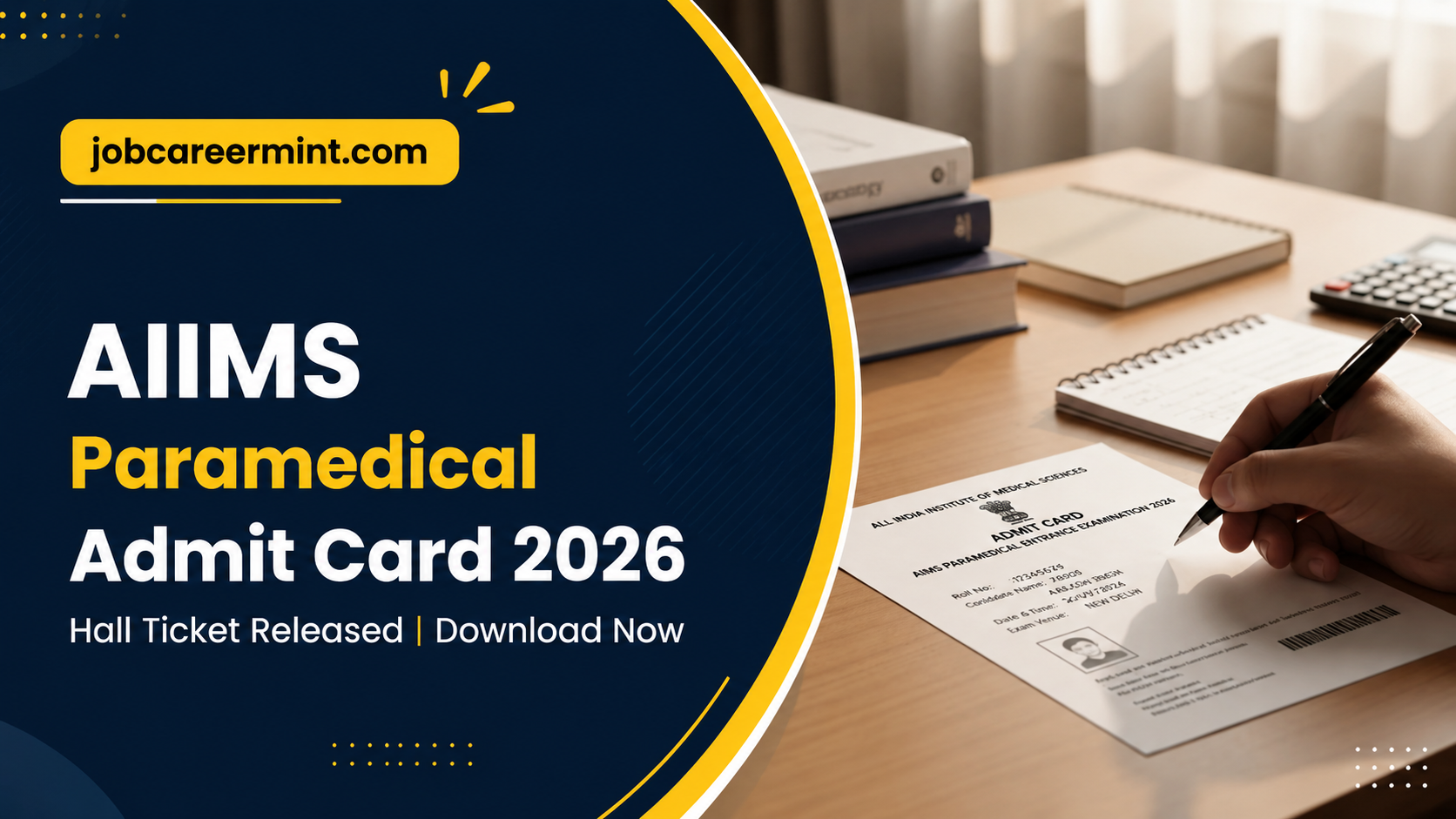 AIIMS Paramedical Admit Card 2026 released for B.Sc. Paramedical Entrance Examination candidates at the official AIIMS examination portal.