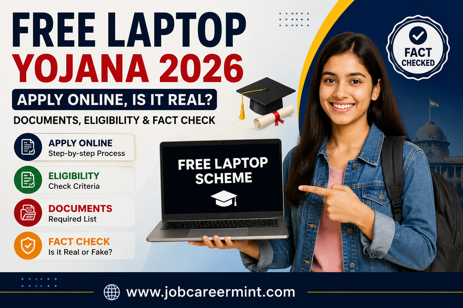 Free Laptop Yojana 2026 eligibility, documents, application process and official fact check for students