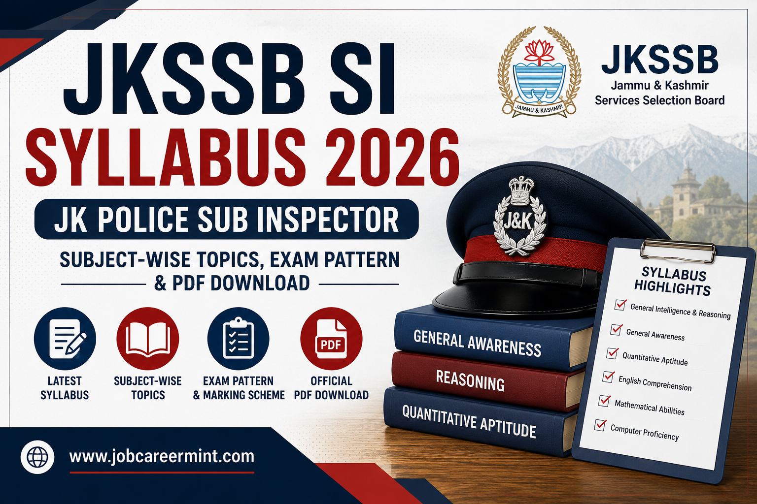 JKSSB SI Syllabus 2026 PDF Subject Wise Topics Exam Pattern Download