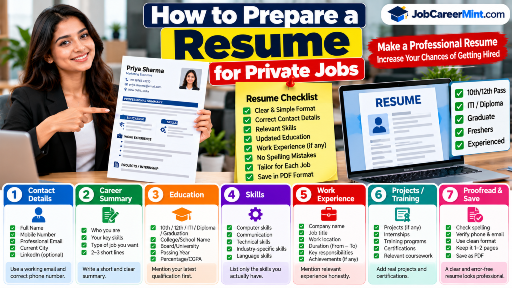 How to Prepare a Resume for Private Jobs